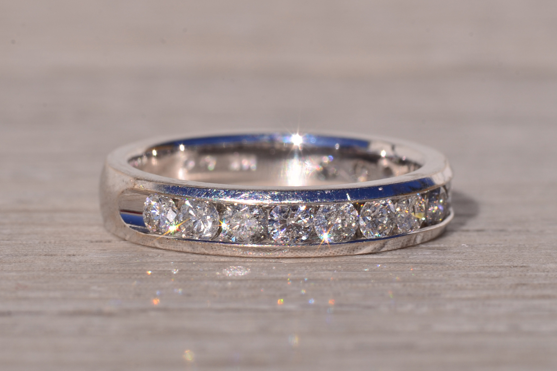 The Asolo: Channel Set Natural Diamond Band in White Gold - Image 6