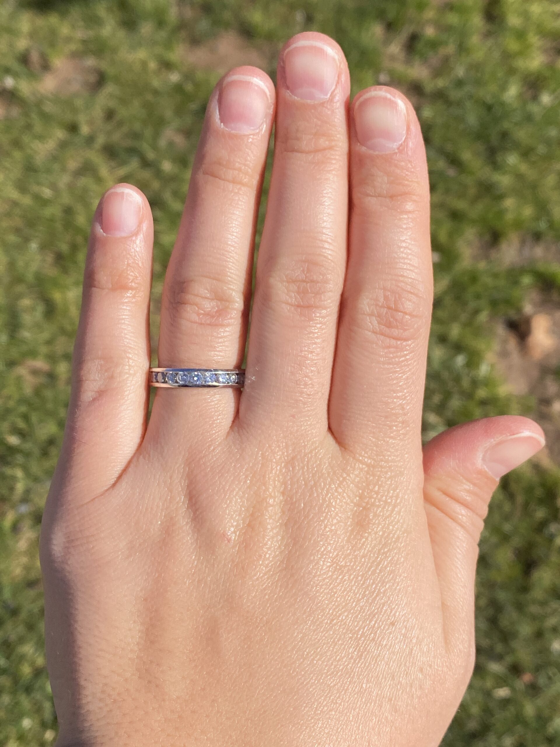 The Asolo: Channel Set Natural Diamond Band in White Gold - Image 8