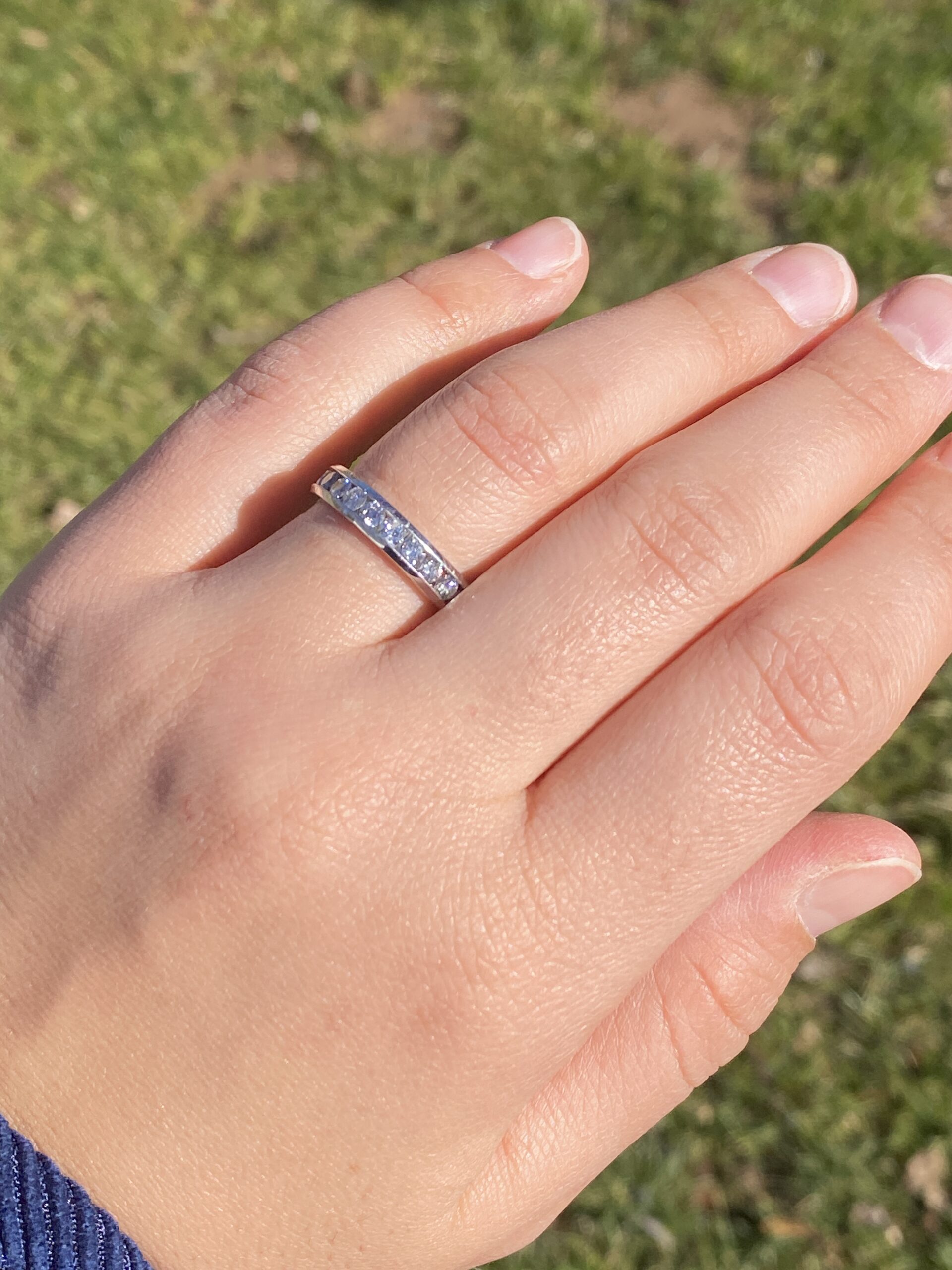 The Asolo: Channel Set Natural Diamond Band in White Gold - Image 9