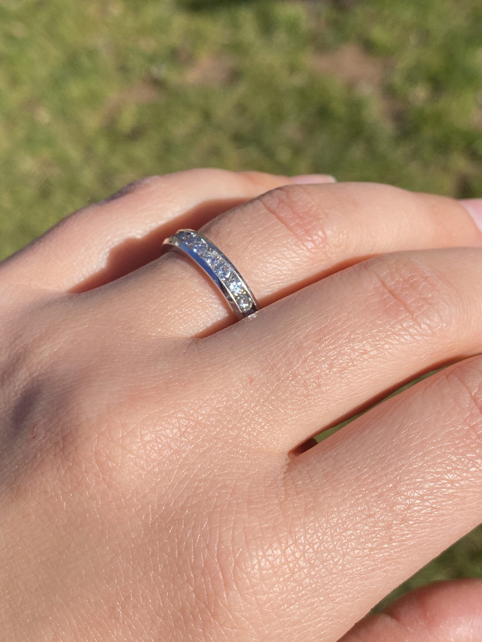 The Asolo: Channel Set Natural Diamond Band in White Gold - Image 10