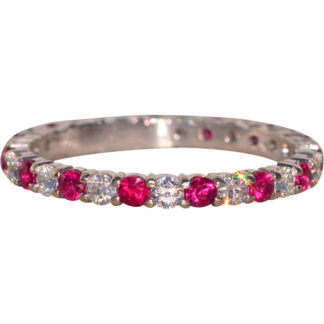 The Possagno: Natural Ruby and Diamond Band in White Gold