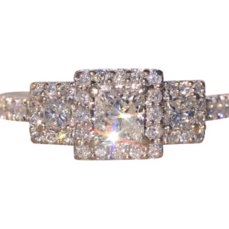 The Eze: Past Present Future Natural Diamond Ring in White Gold