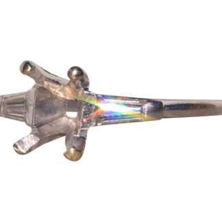 Platinum Tapered Baguette Natural Diamond Mounting