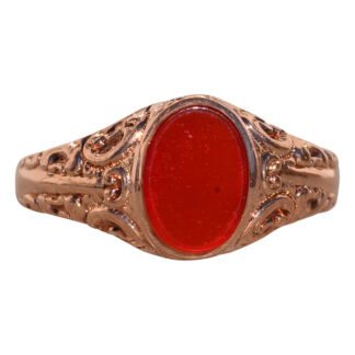 The Collo:  Antique Carnelian Ring in Rose Gold