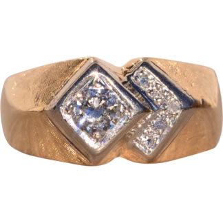 The Ephesus: Deco Styled Retro Natural Diamond Ring in Yellow Gold