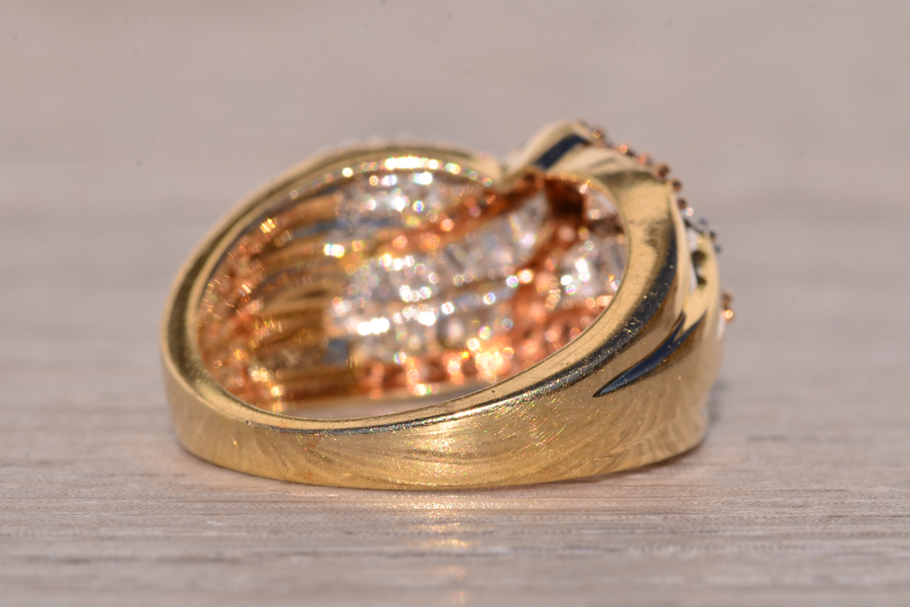 SOLD - The Petrarca: Fancy Color and White Natural Diamond Cocktail Ring in Yellow Gold - Image 5