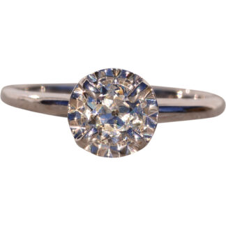 The Dese: Vintage Mystery Set Natural Diamond Ring in White Gold
