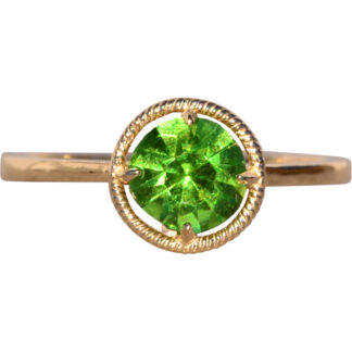 The Monsegur: Green Crystal Set Ring in Yellow Gold