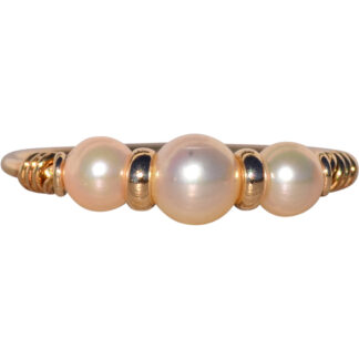 The Asolo: Triple Pearl Ring in Yellow Gold