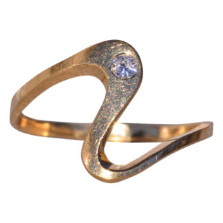 SOLD - The Massa: Flowing Bypass Ring with Natural Diamond