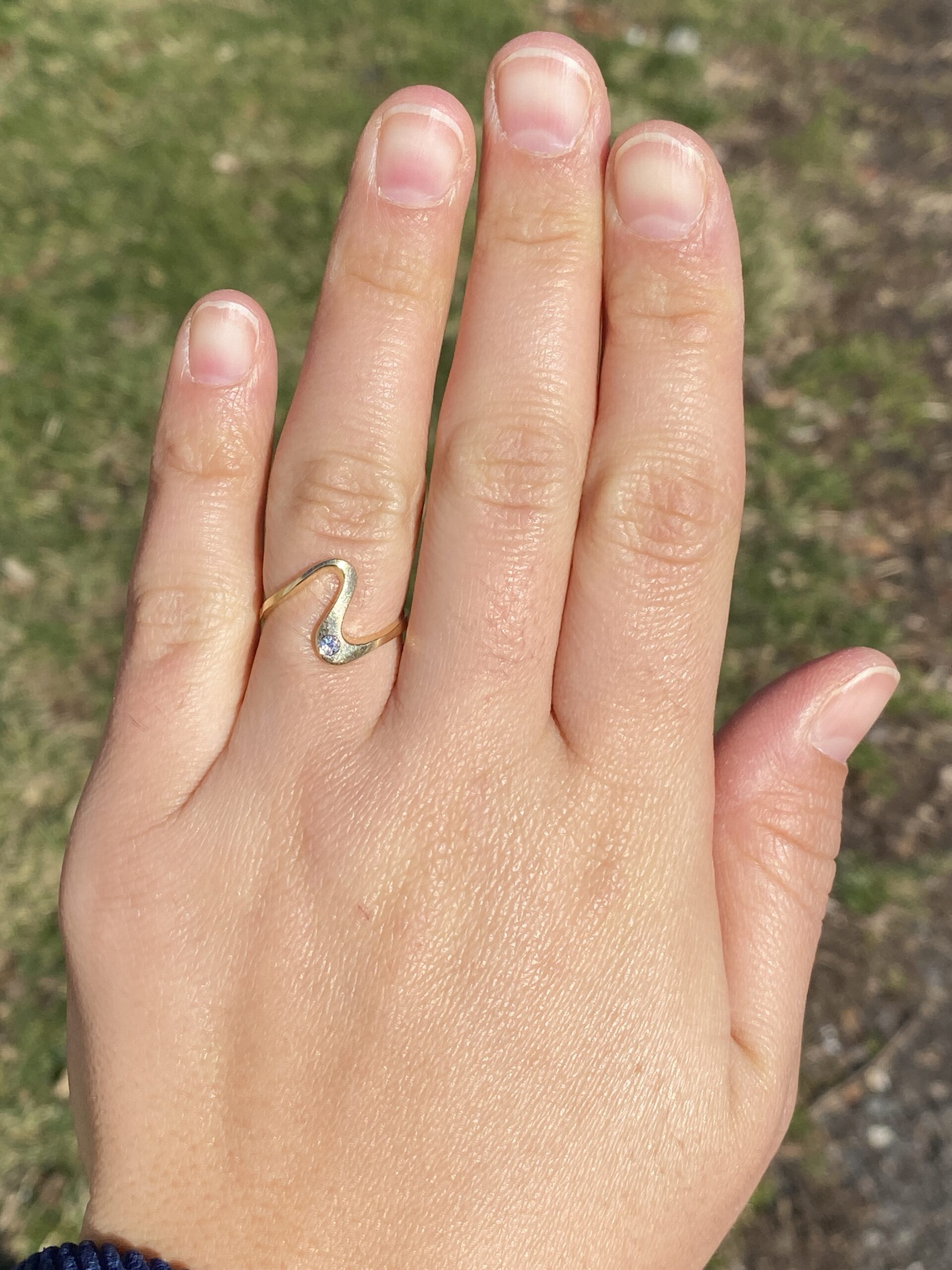 SOLD - The Massa: Flowing Bypass Ring with Natural Diamond - Image 8