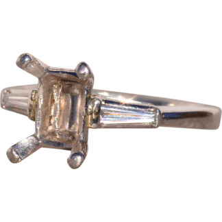 Hollywood Glam Era Platinum and Tapered Baguette Mounting