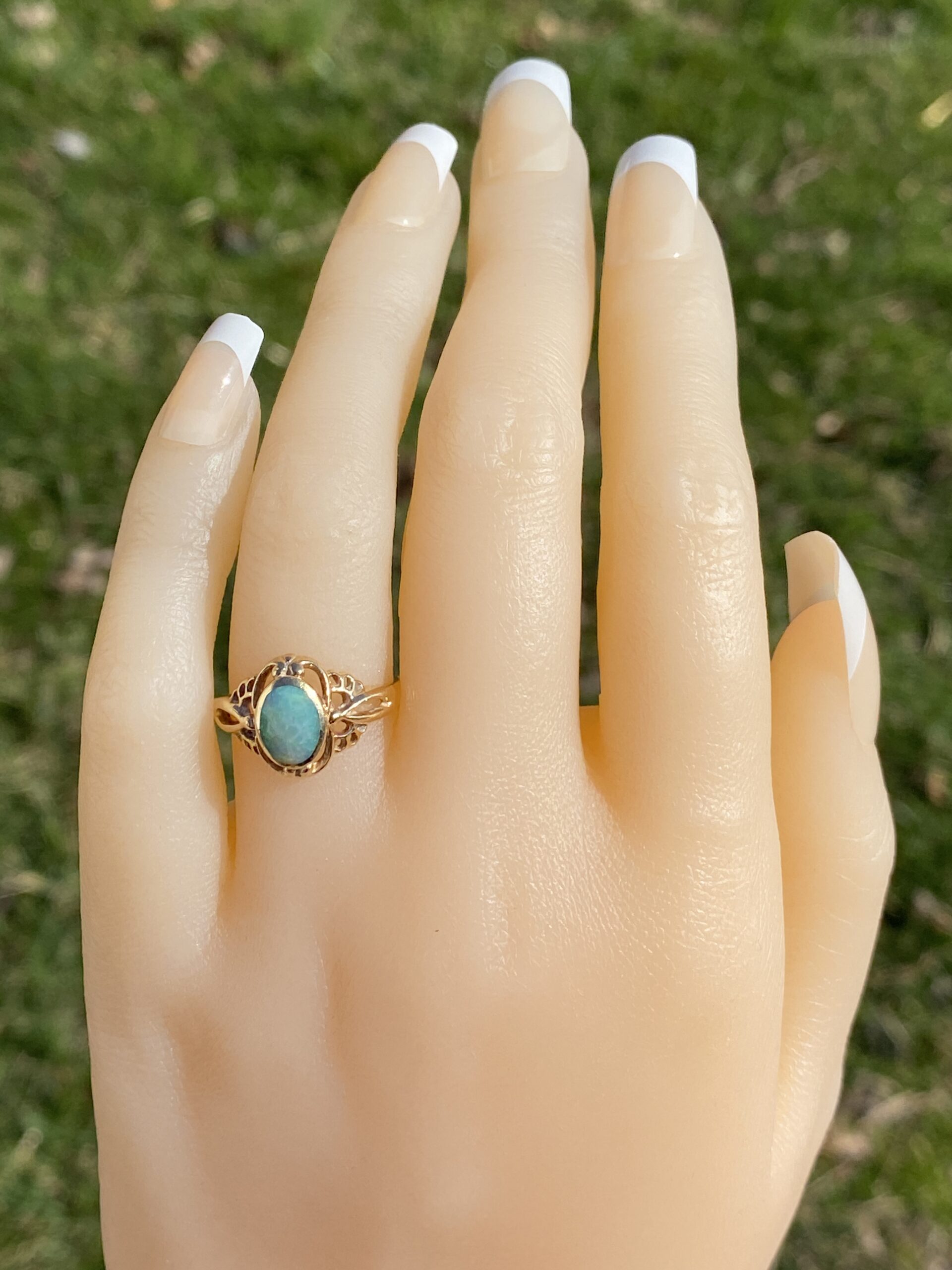 SOLD - The Aputula: Australian Opal Ring in Yellow Gold - Image 8