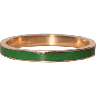 The Beynac: Vintage Yellow Gold Green Enamel Band