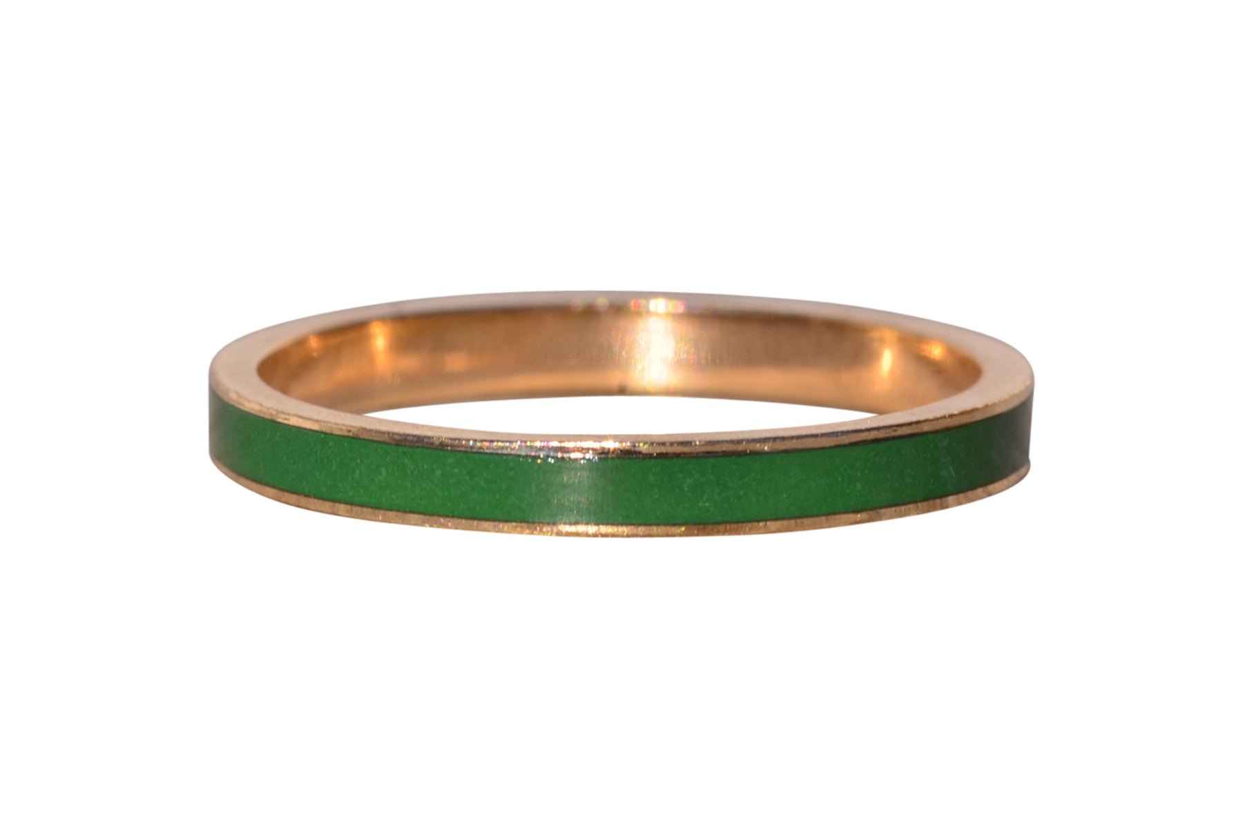 The Beynac: Vintage Yellow Gold Green Enamel Band