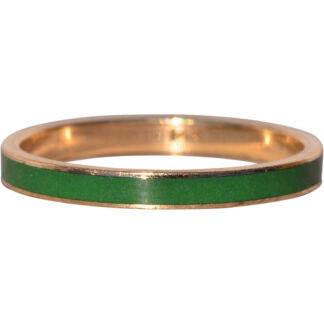 The Montecchio: Vintage Green Enamel Stackable Band in Yellow Gold