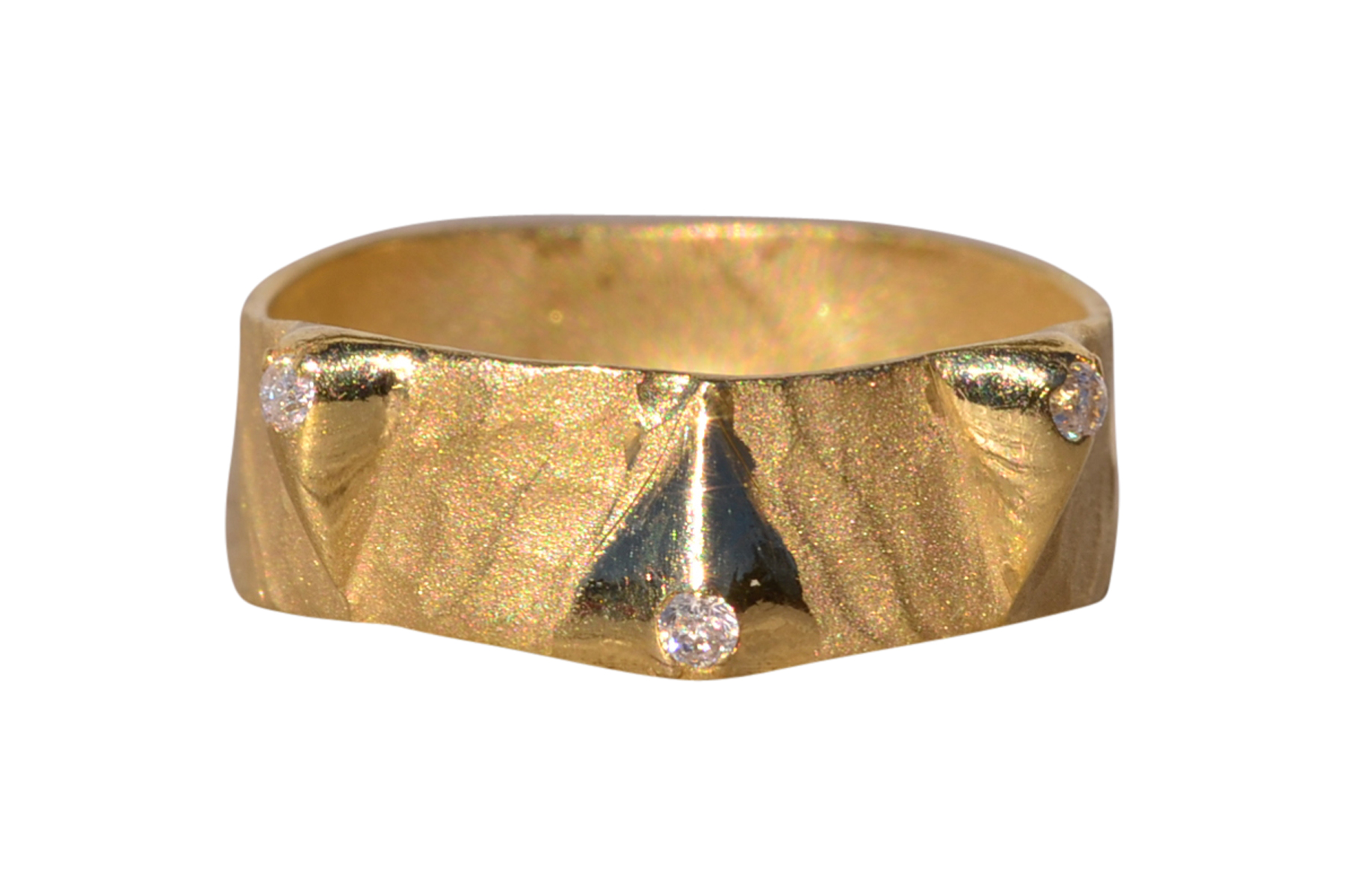 The Docklands: Handmade Artisan Band in Yellow Gold with Natural Diamonds