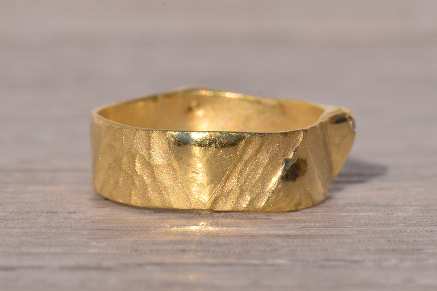 The Docklands: Handmade Artisan Band in Yellow Gold with Natural Diamonds - Image 5