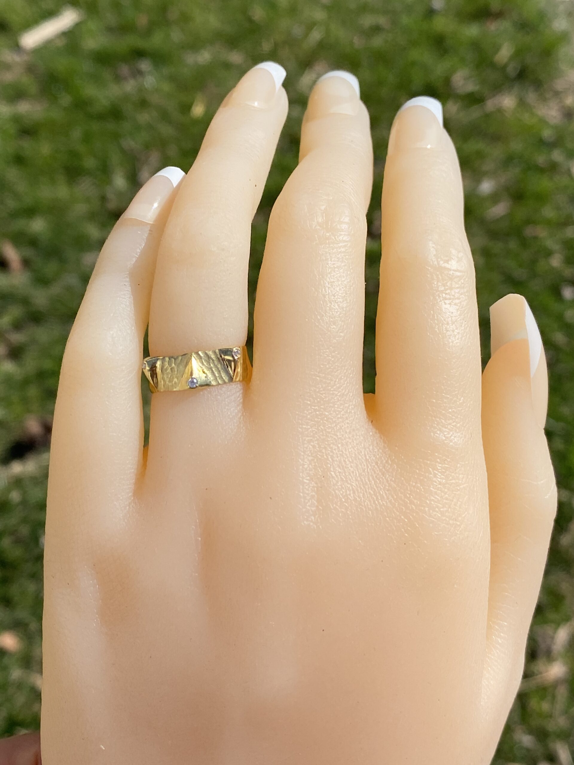 The Docklands: Handmade Artisan Band in Yellow Gold with Natural Diamonds - Image 8