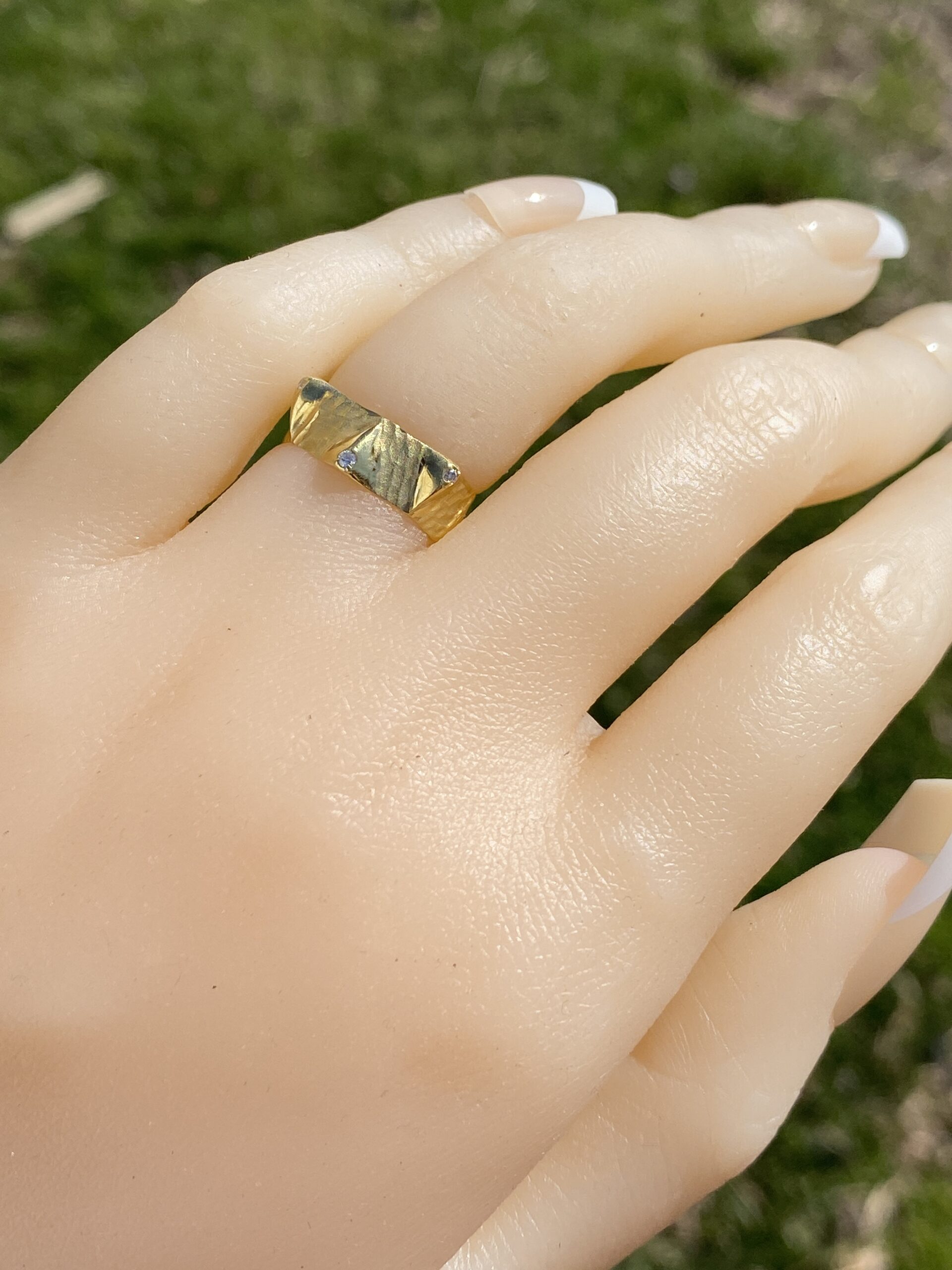 The Docklands: Handmade Artisan Band in Yellow Gold with Natural Diamonds - Image 9