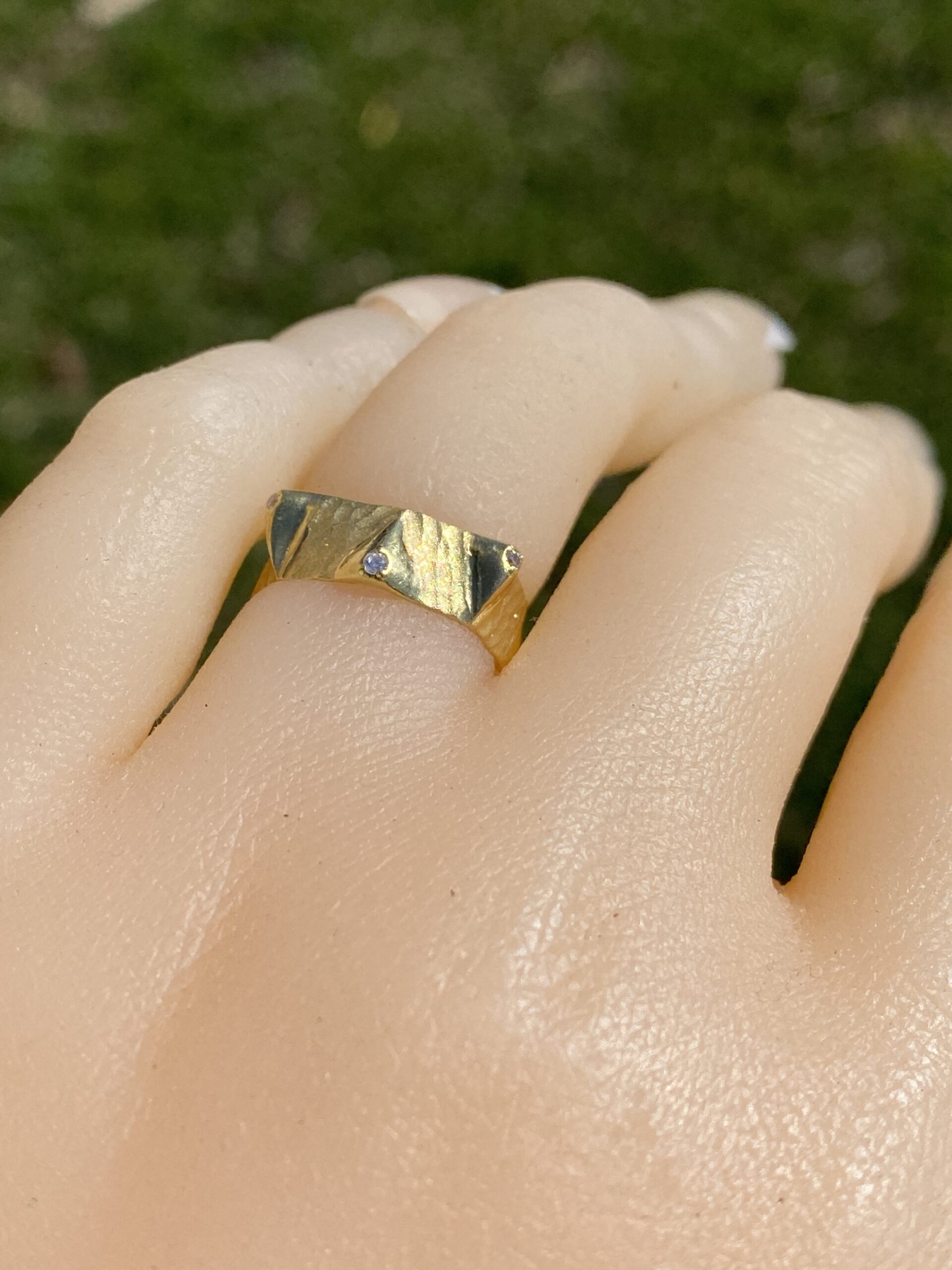 The Docklands: Handmade Artisan Band in Yellow Gold with Natural Diamonds - Image 10