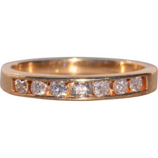 The Cazenac:  Channel Set Natural Diamond Band in Yellow Gold