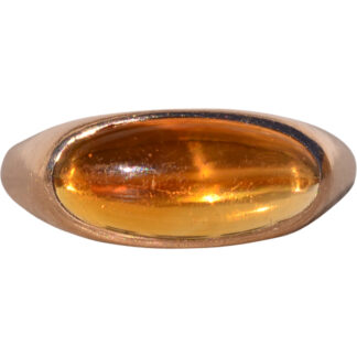 SOLD - The Murano: Golden Citrine Cabochon Ring in Yellow Gold