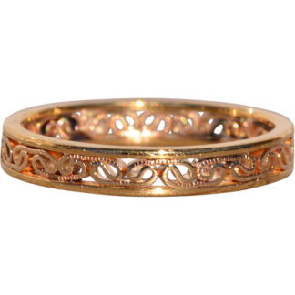 SOLD - The Fitzroy: Vintage Yellow Gold Filigree Band