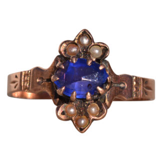 SOLD - The Monflanquin: Georgian Doublet Ring with Seed Pearl in Rose Gold