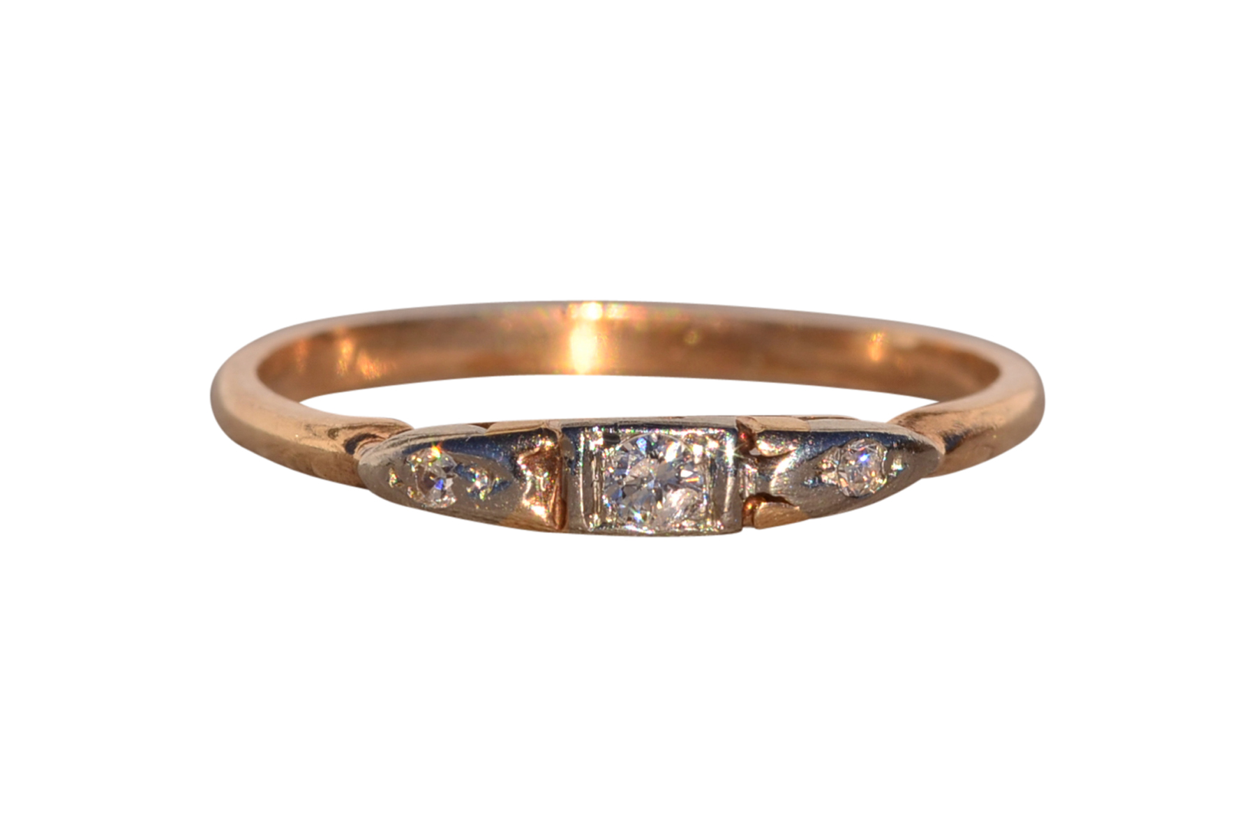 SOLD - The Cagnes: Antique Natural Diamond Band in Yellow Gold