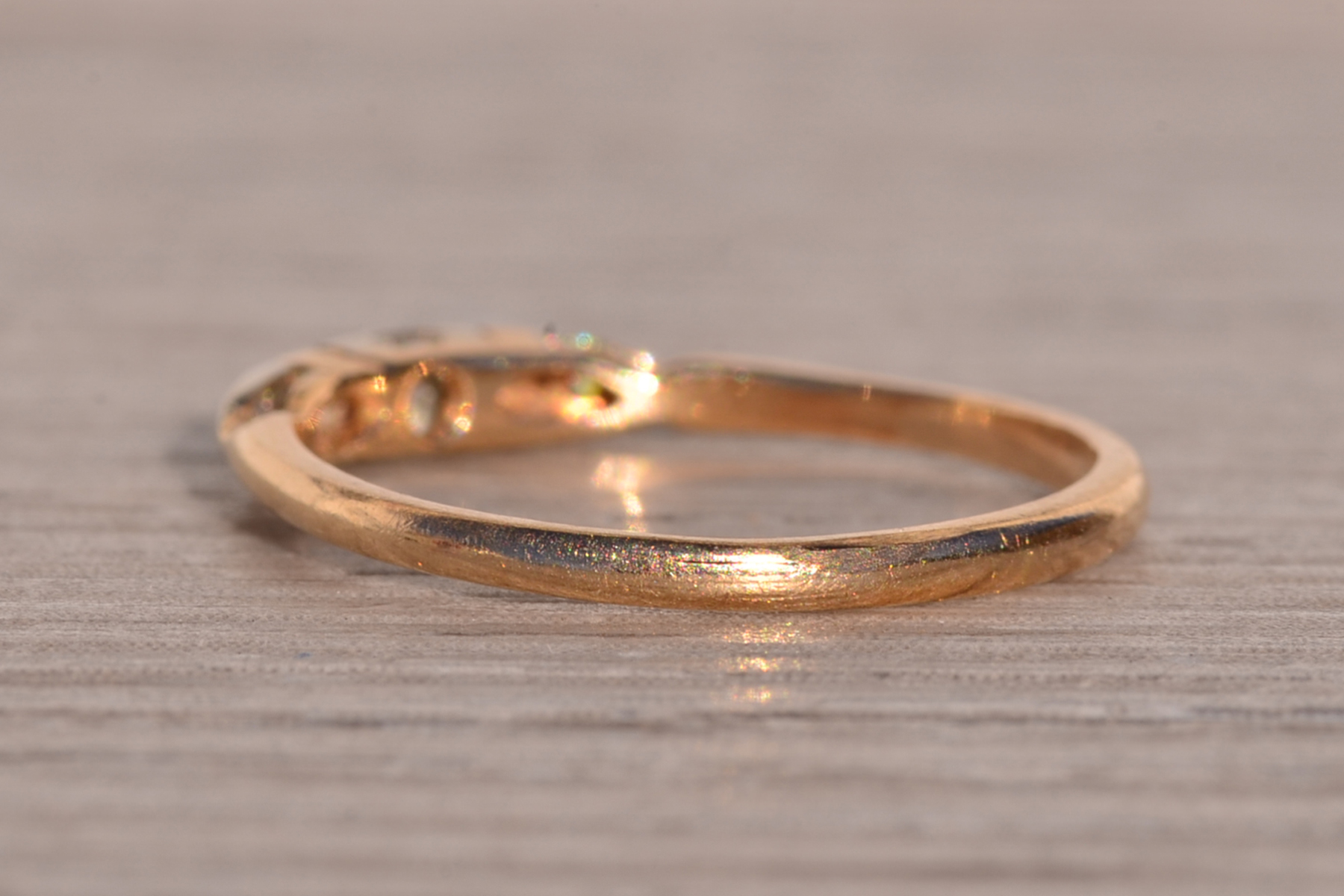 SOLD - The Cagnes: Antique Natural Diamond Band in Yellow Gold - Image 4