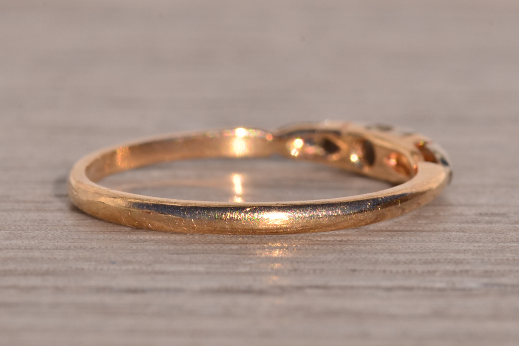 SOLD - The Cagnes: Antique Natural Diamond Band in Yellow Gold - Image 5