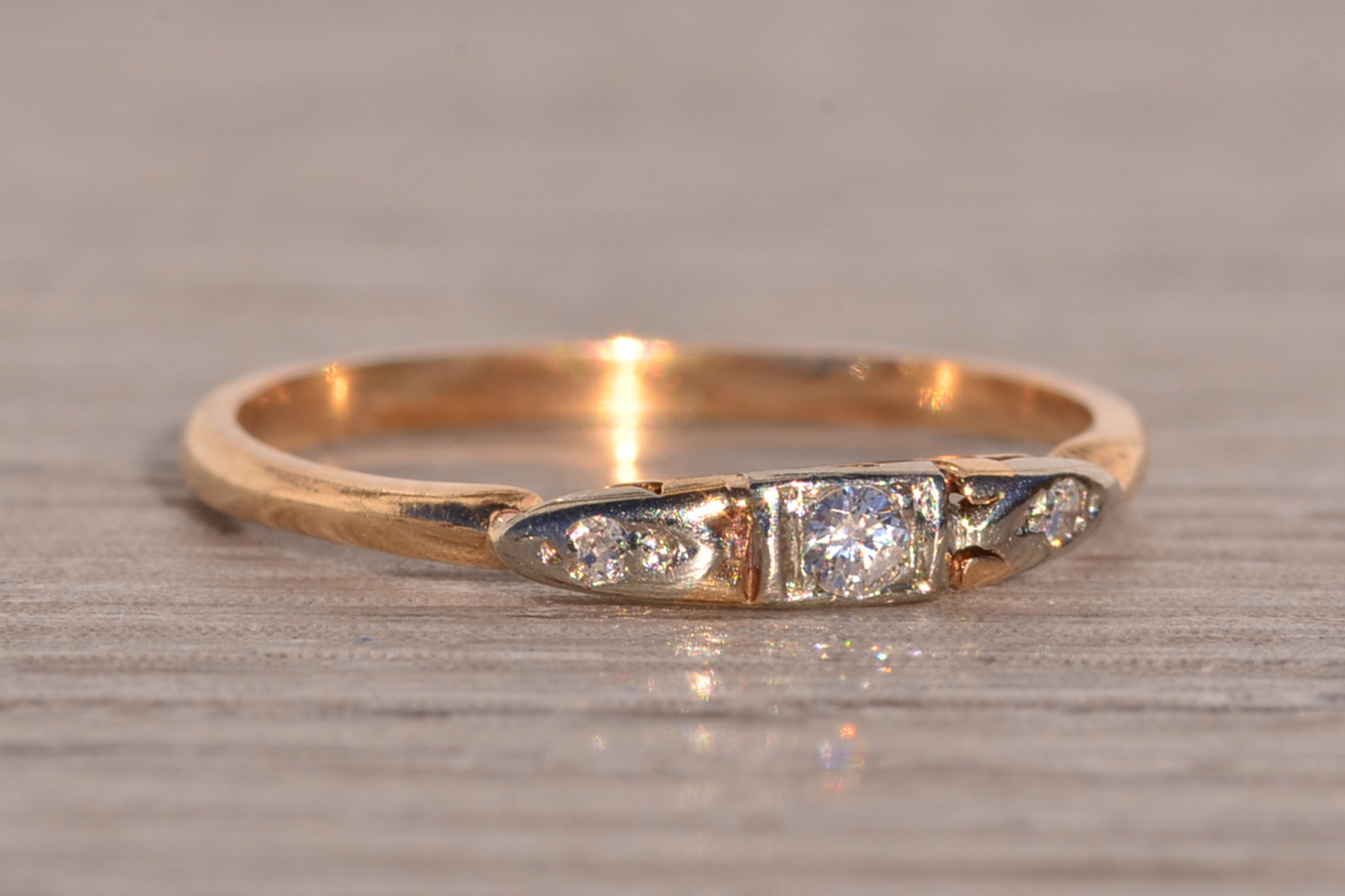 SOLD - The Cagnes: Antique Natural Diamond Band in Yellow Gold - Image 6