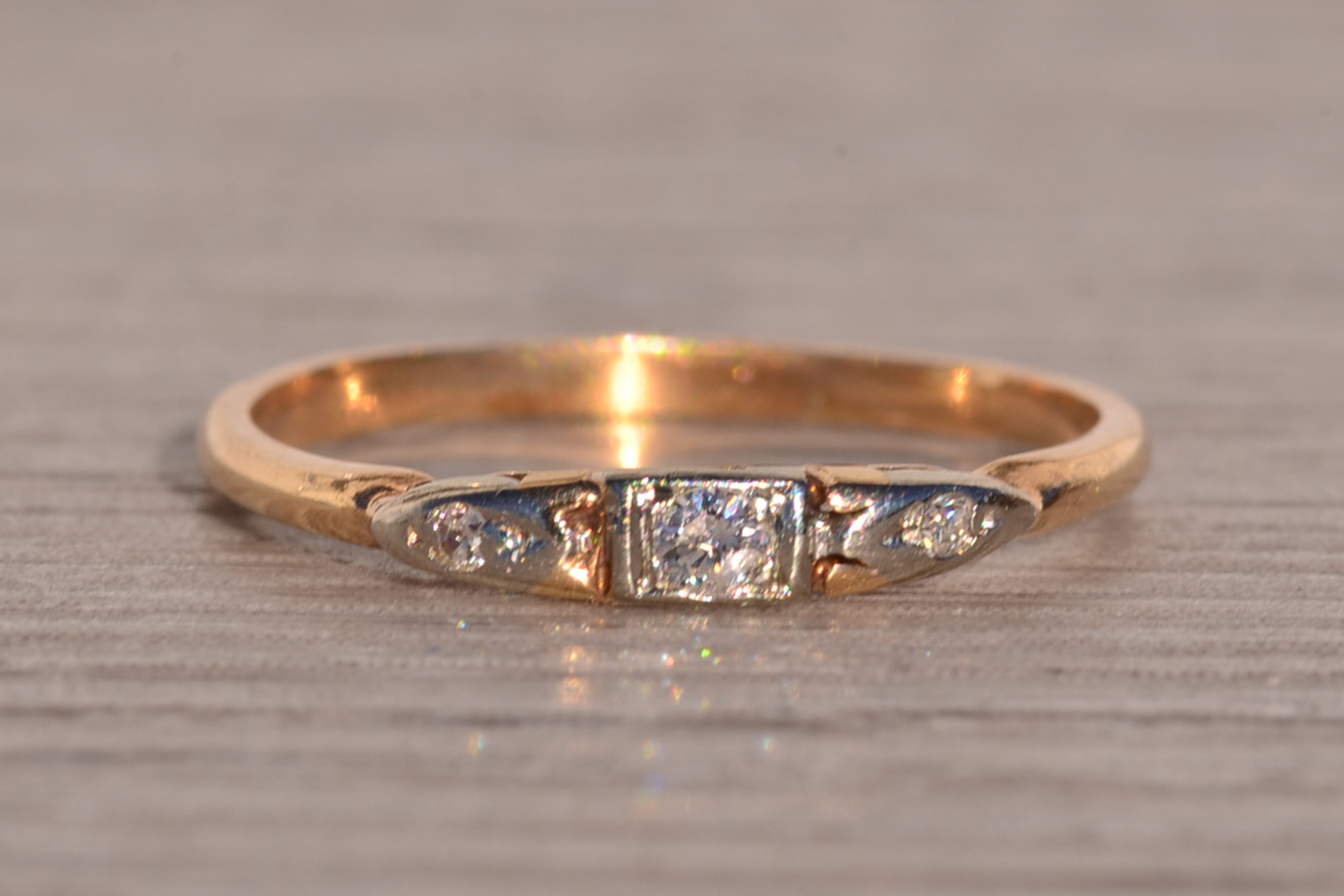 SOLD - The Cagnes: Antique Natural Diamond Band in Yellow Gold - Image 7