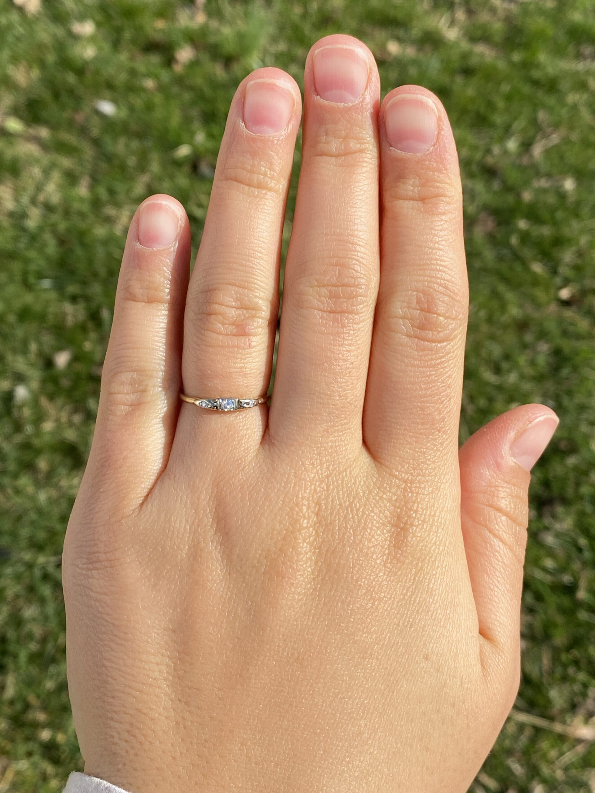 SOLD - The Cagnes: Antique Natural Diamond Band in Yellow Gold - Image 8