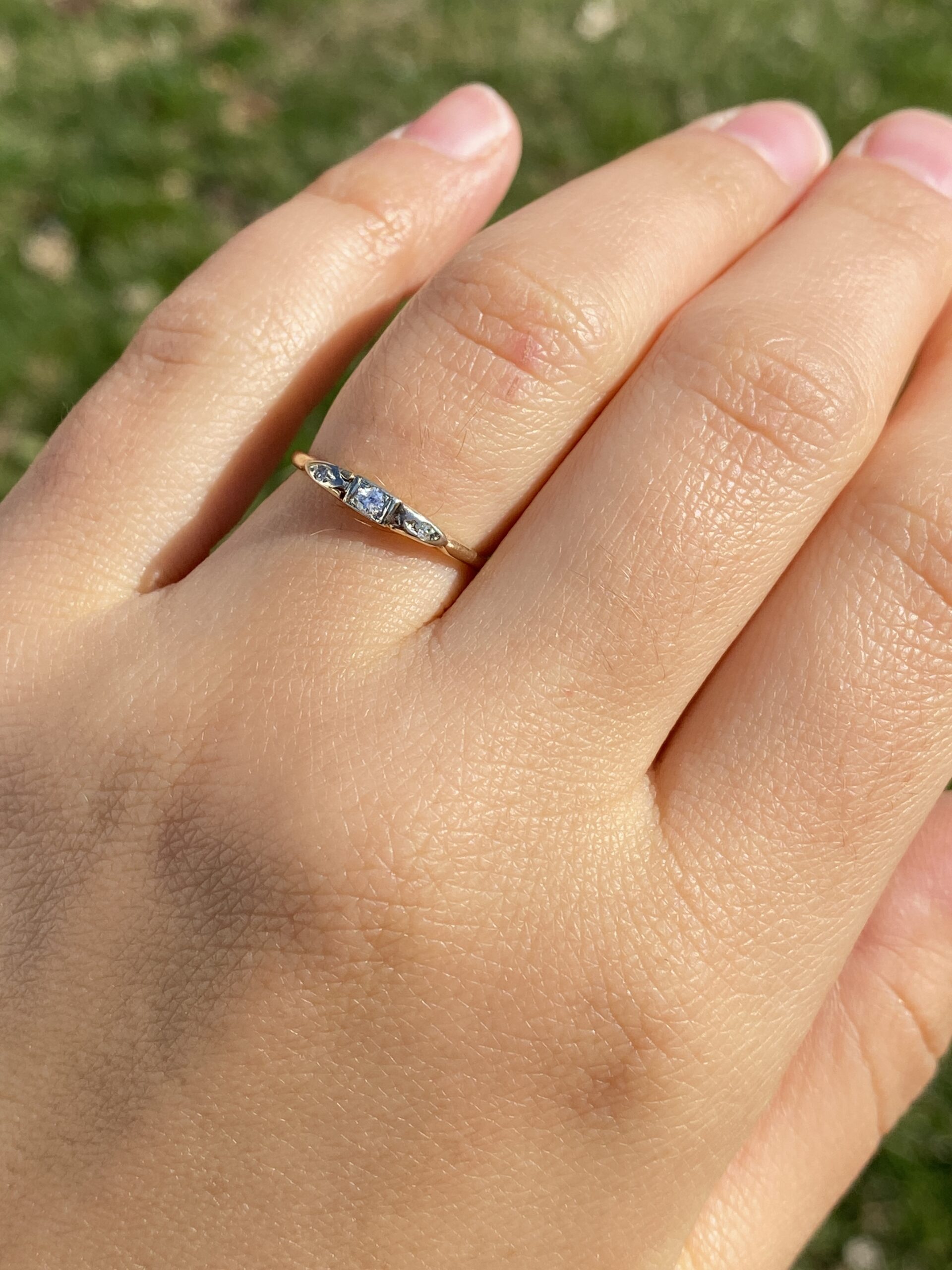 SOLD - The Cagnes: Antique Natural Diamond Band in Yellow Gold - Image 9