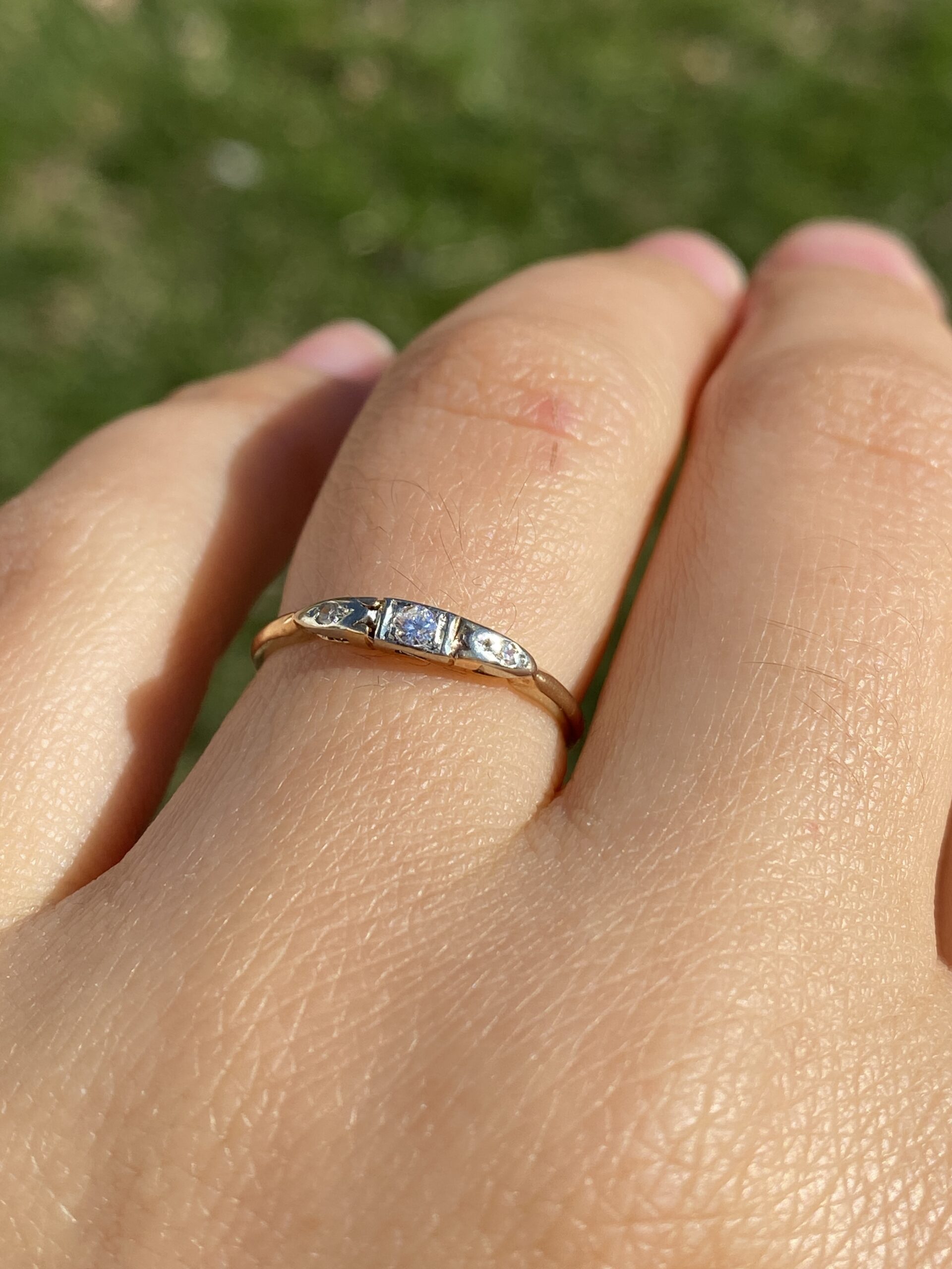 SOLD - The Cagnes: Antique Natural Diamond Band in Yellow Gold - Image 10