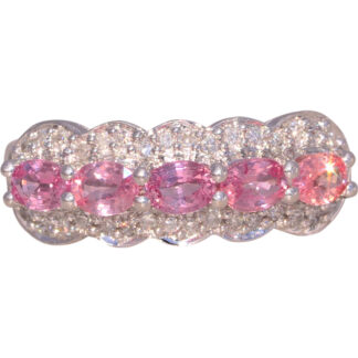 The Padparadscha Perfection: Natural Padparadscha Sapphire and Diamond Ring in White Gold