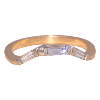 SOLD - The Baguette Elegance: Natural Diamond Contour Ring in Two-Tone Gold