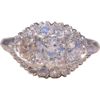 SOLD - The Platinum Cluster: Antique Diamond Ring in Platinum