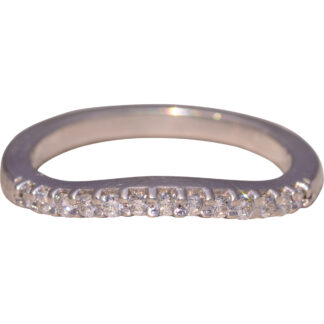 The Classic Spark: Curved Diamond Band in White Gold