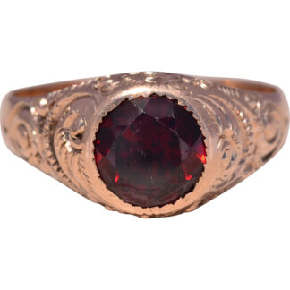 The Rococo Garnet: Men’s Garnet Ring in Rose Gold