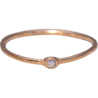 The Whisper Band: Natural Diamond Solitaire Ring in Yellow Gold