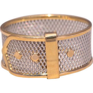 The Milano Mesh: Platinum and Yellow Gold Buckle Ring