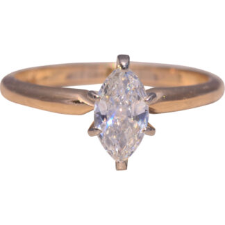 The Golden Arrow: Marquise Natural Diamond Ring in Yellow Gold