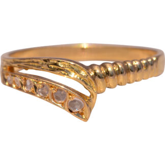 The Golden Glimmer: Rose Cut Diamond Ring in Yellow Gold