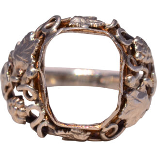 The Vineyard Setting: 14 Karat White Gold Mounting with Grapevine Motif