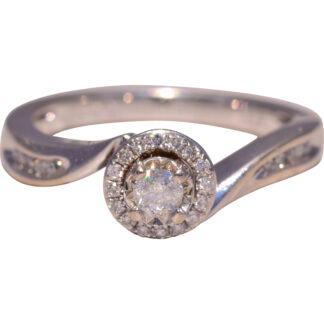 The Halo Curve: Natural Diamond Ring in White Gold
