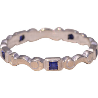 The Sapphire Crest: Sapphire and Diamond Eternity Band in White Gold