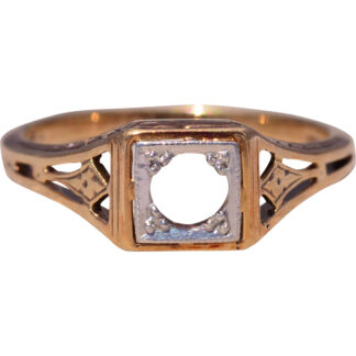 The Deco Frame: Art Deco Two-Tone Mounting in Yellow and White Gold